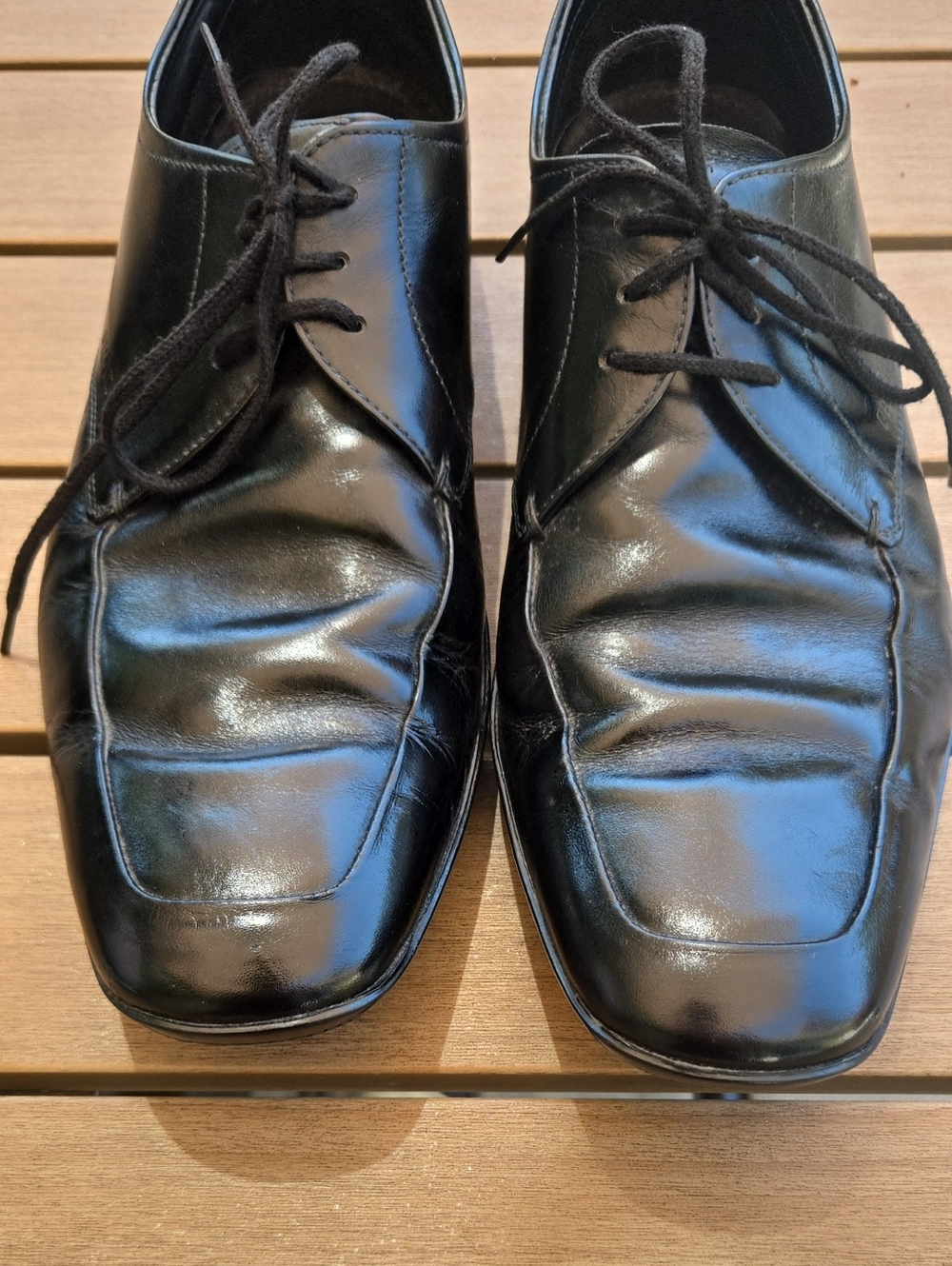 Prada Black Leather Lace-Up Derby Shoes